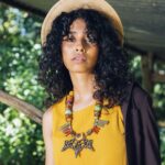 Tribal Dance Colorful Statement Bib Necklace - Image 2