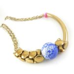 Swoop Blue Modern Stone Necklace - Image 4