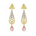 Norie Long Gold Chandelier Statement Earrings - Image 3