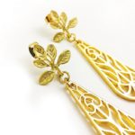 Norie Long Gold Chandelier Statement Earrings - Image 7