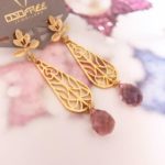 Norie Long Gold Chandelier Statement Earrings
