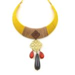 Moksh Yellow Stone Statement Necklace - Image 8