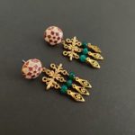 Tiska Gold Ethnic Brass Earrings - Image 3