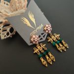 Tiska Gold Ethnic Brass Earrings - Image 4