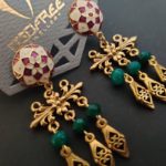 Tiska Gold Ethnic Brass Earrings - Image 7