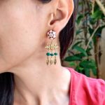 Tiska Gold Ethnic Brass Earrings - Image 2