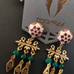 Tiska Gold Ethnic Brass Earrings - Image 5