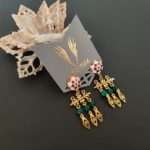 Tiska Gold Ethnic Brass Earrings - Image 6