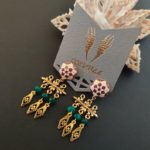 Tiska Gold Ethnic Brass Earrings