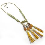 Halo Mustard Tassel Statement Necklace - Image 5