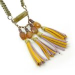 Halo Mustard Tassel Statement Necklace - Image 3