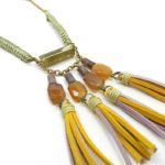 Halo Mustard Tassel Statement Necklace