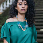 Agatha Blue Gemstone Statement Necklace - Image 3