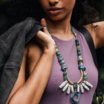 Sierra Blue Stone Statement Necklace - Image 4