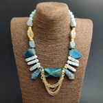 Agatha Blue Gemstone Statement Necklace - Image 4