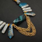 Agatha Blue Gemstone Statement Necklace - Image 9