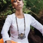 Sharva Ethnic Tigereye & wood Necklace - Image 2