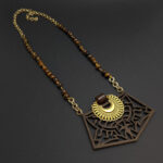 Sharva Ethnic Tigereye & wood Necklace - Image 5