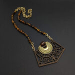 Sharva Ethnic Tigereye & wood Necklace
